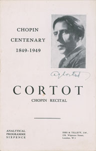 Lot #664 Alfred Cortot - Image 1