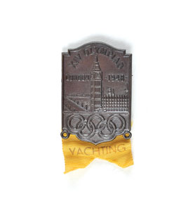 Lot #3095  London 1948 Summer Olympics Yachting Participation Badge - Image 1
