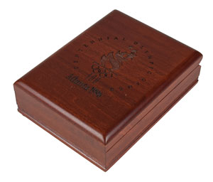 Lot #3120  Atlanta 1996 Summer Olympics Wooden Box for Winner's Medal - Image 1