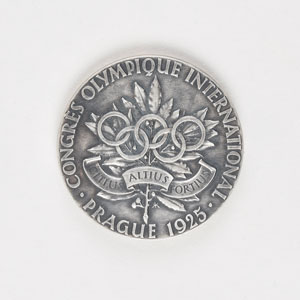 Lot #3035  Prague 1925 International Olympic Congress Medal - Image 2