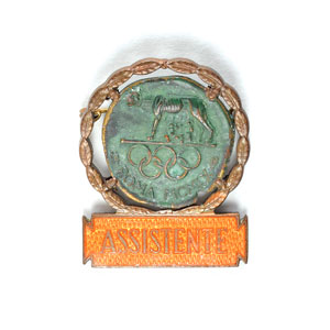 Lot #3124  Rome 1960 Summer Olympics Assistant Badge - Image 1
