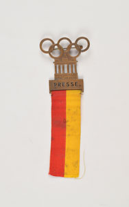 Lot #3053  Berlin 1936 Summer Olympics Press Badge - Image 1