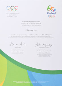 Lot #3143  Rio 2016 Summer Olympics Athlete Diploma and Athlete's Participation Medal - Image 3