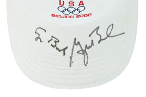 Lot #3134 George and George W. Bush Signed Beijing 2008 Summer Olympics Team USA Hat - Image 2