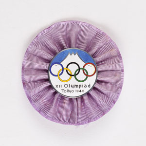 Lot #3058 Frederick Rubien's Tokyo 1940 Summer Olympics Badge - Image 1