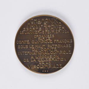 Lot #3027  Chamonix 1924 Winter Olympics Third Place Bronze Winner’s / Participation Medal - Image 2