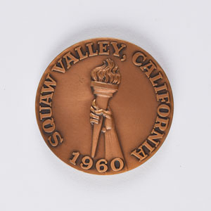 Lot #3073  Squaw Valley 1960 Winter Olympics Bronze Participation Medal - Image 2