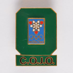 Lot #3083  Grenoble 1968 Winter Olympics Organizing Committee Badge - Image 1