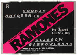 Lot #7336  Ramones 1985 Glascow Poster