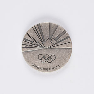 Lot #920  Torino 2006 Winter Olympics Pewter Participation Medal - Image 1