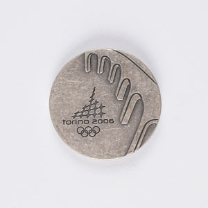Lot #920  Torino 2006 Winter Olympics Pewter Participation Medal - Image 2