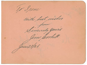 Lot #854 James J. Corbett - Image 1