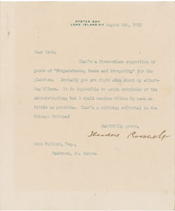 Lot #95 Theodore Roosevelt - Image 1