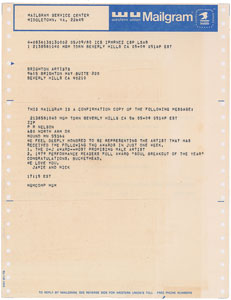 Lot #4020  Prince 1980 Mailgram Letter