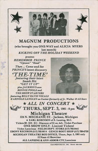 Lot #4010  Prince Handwritten Lyrics on Reverse of 1981 Concert Poster - Image 2