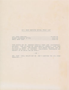 Lot #4021  Prince's Linn LM-1 Electronic Drum Computer Info Packet - Image 5