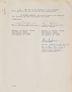 Lot #4009  Prince Signed Document for 'Cool' - Image 7