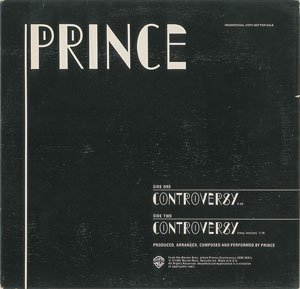 Lot #4030  Prince 'Controversy' Single Promo Album - Image 1