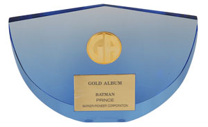 Lot #4152  Prince Batman Gold Sales Award - Image 1