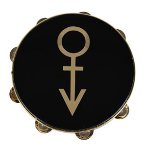 Lot #4173  Prince's Stage-Used Black 'Symbol' Tambourine - Image 1
