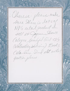 Lot #4209  Prince Handwritten Japan Note - Image 1