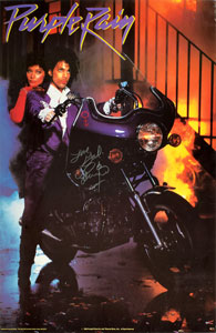 Lot #4045  Prince Signed Purple Rain Promo Poster - Image 1
