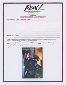 Lot #4045  Prince Signed Purple Rain Promo Poster - Image 3