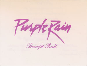 Lot #4061  Prince Purple Rain Benefit Invitation