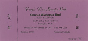 Lot #4061  Prince Purple Rain Benefit Invitation and Ticket - Image 3