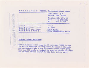 Lot #4125  Prince 1987 Sign o’ the Times Tour Original Vintage Photograph - Image 2