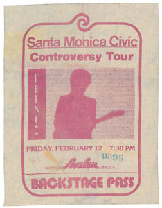 Lot #4032  Prince 1982 Controversy Tour Pass - Image 1