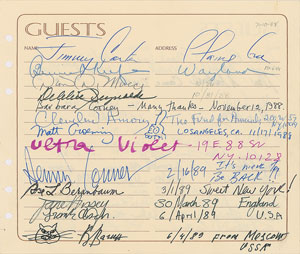 Lot #569  Celebrity Guest Book Page