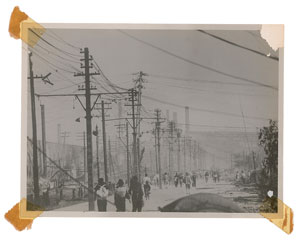 Lot #89  Nagasaki Original Photograph of Telephone Poles by Yosuke Yamahata - Image 1