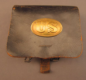 Lot #135  Civil War 1861 Cartridge Box by Decrow of Bangor, Maine - Image 1