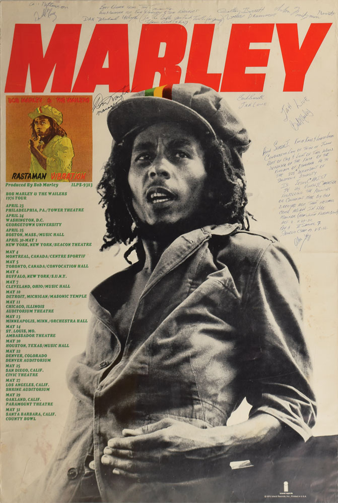 Lot #5183 Bob Marley and The Wailers Signed 1976 Poster