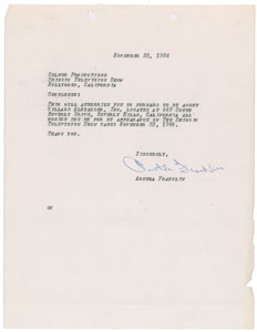 Lot #5142 Aretha Franklin Document Signed  - Image 1