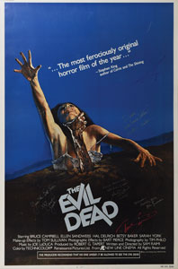 Lot #5424 The Evil Dead Cast Signed Poster - Image 1