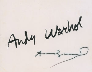 Lot #5521 Andy Warhol Signed Program Cover
