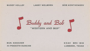 Lot #5133 Buddy Holly Business Card - Image 1