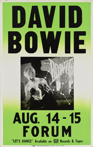 Lot #5166 David Bowie 1983 LA Forum Concert Poster - Image 1