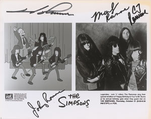 Lot #5247  Ramones The Simpsons Signed Photograph