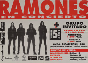 Lot #5255  Ramones Spain 1993 Concert Poster - Image 1