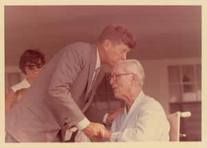 Lot #5559 John F. Kennedy and Joseph P. Kennedy Original Vintage Photograph by Cecil Stoughton - Image 1