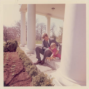 Lot #5553 John F. Kennedy and John Jr. Original Vintage Photograph by Cecil Stoughton - Image 1
