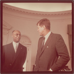 Lot #5541 John F. Kennedy and Louis Mars Original Vintage Photograph by Cecil Stoughton - Image 1