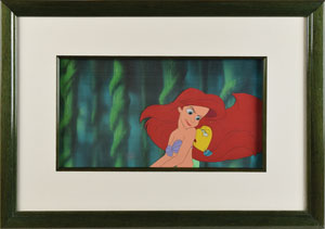 Lot #5498 Ariel and Flounder production cel from