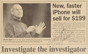 Lot #5004 Steve Jobs Signed Newspaper Article - Image 2