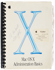 Lot #5003 Steve Jobs Signed Apple Mac OS X Manual