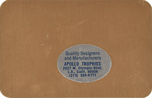 Lot #5075 Joe Esposito's Elvis Presley Show Gold Metal ID Card - Image 2