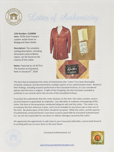Lot #5072 Elvis Presley's Brown Leather Jacket - Image 5